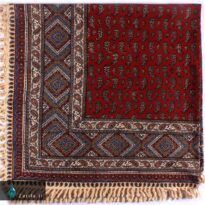 رومیزی قلمکار اعلا طرح بته سرکج زمینه قرمز