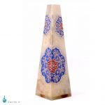 گلدان هرمی سنگ مرمر بابایی با تذهیب