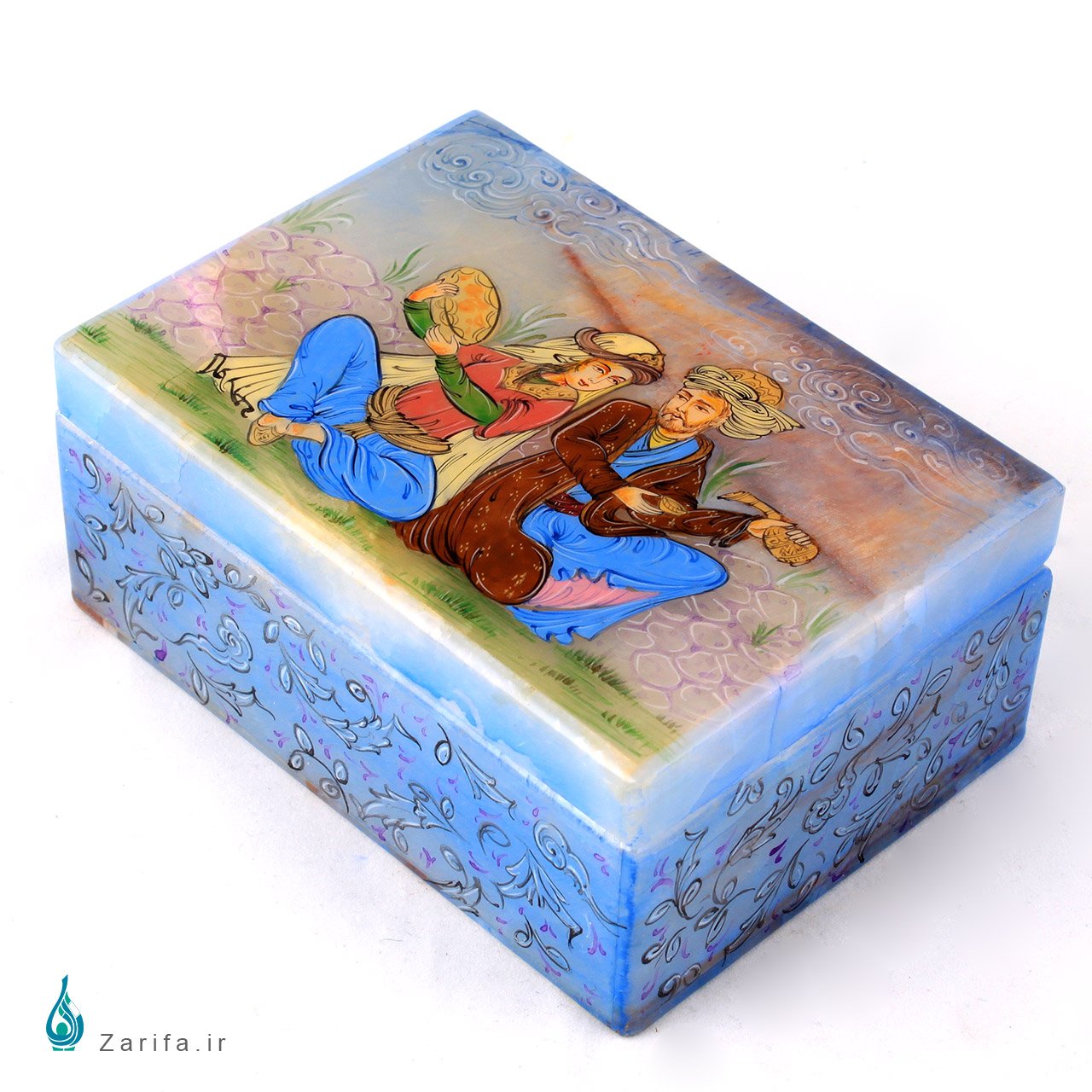 جعبه سنگ مرمر بابایی با نگارگری معاصر هداوند