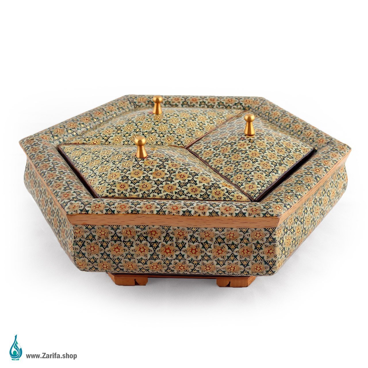 0729 شکلات خوری خاتم شش ضلعی سه در