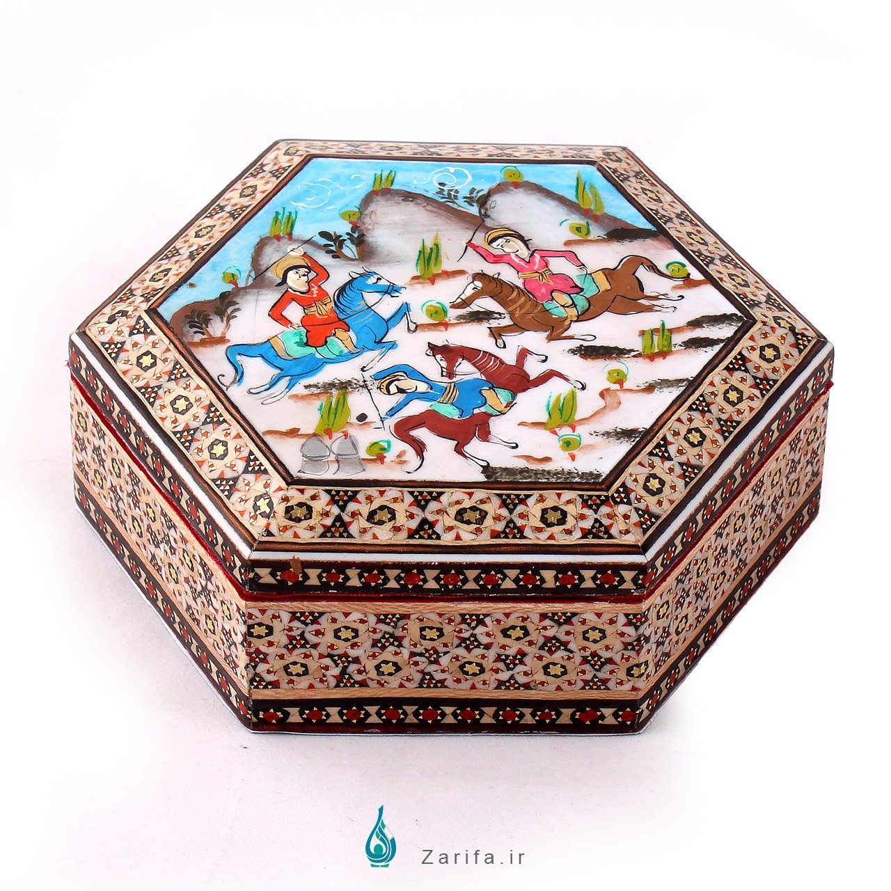 jewle جعبه جواهرات خاتم 6 ضلعی بزرگ