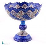 کاسه پایه دار لب دالبری میناکاری 30 سانتی