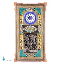 ساعت دیواری خاتم مینا قلمزنی