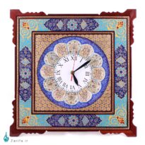 ساعت دیواری مینا کروبی با حاشیه خاتم و تذهیب