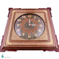 ساعت دیواری تمام خاتم محدب زمینه تیره سایز بزرگ