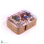 جعبه خاتم با نگارگری منظره شکار