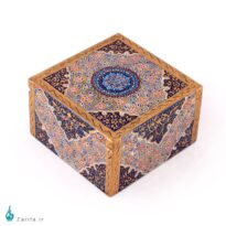 جعبه جواهرات سنگ مرمر بابایی با تذهیب فرش قیاسی