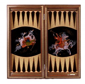 تخته نرد و شطرنج خاتم اعلا با نگارگری چوگان