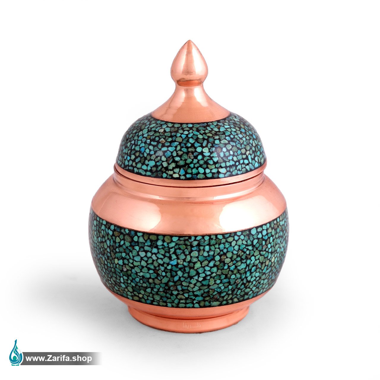 قندان فیروزه کوب مدل سیبی سایز2 قندان فیروزه کوب مدل سیبی سایز2