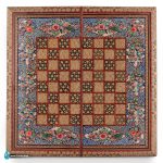 تخته نرد خاتم لب گرد با نقاشی گل و مرغ
