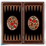 تخته نرد خاتم اعلا با نقاشی گل و مرغ صدف