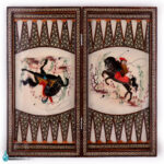 تخته نرد و شطرنج خاتم با نگارگری چوگان