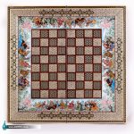 تخته نرد فاخر خاتم ستونی با نقاشی مجلس صدفی 50در 50