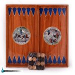 تخته نرد خاتم و چوب راش با نقاشی شکار